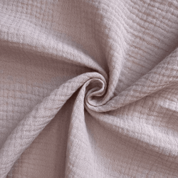 Ткань Муслин Жатый, цвет Пыльно-Розовый (на отрез)  в Геленджике