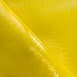 Ткань ПВХ 600 гр/м2 плотная, Жёлтый (Ширина 150см), на отрез  в Геленджике