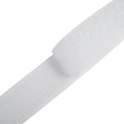 Контактная лента 25мм цвет Белый (велькро-липучка, на отрез)  в Геленджике