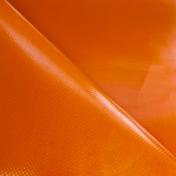Тентовый материал ПВХ 450 гр/м2, Оранжевый (Ширина 160см), на отрез  в Геленджике, 450 г/м2, 699 руб