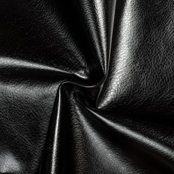 Ткань Дерматин (Кожзам) для мебели, цвет Черный (на отрез)  в Геленджике