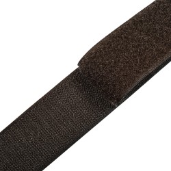 Контактная лента 40мм (38мм) цвет Тёмно-Коричневый (велькро-липучка, на отрез)  в Геленджике