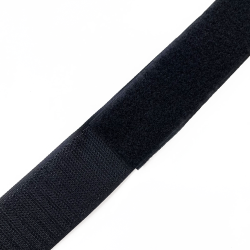 Контактная лента 40мм (38мм) цвет Черный (велькро-липучка, на отрез)  в Геленджике